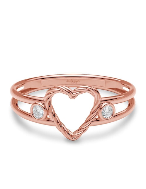 Anillo 10 k de oro zirconia brillante 1