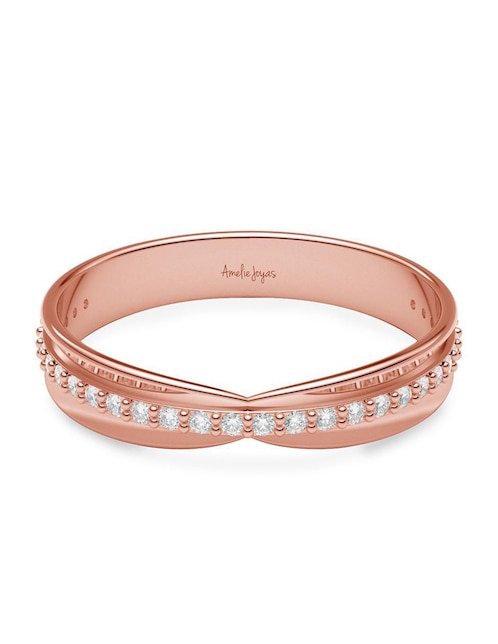 Anillo 14 k de oro zirconia brillante 1