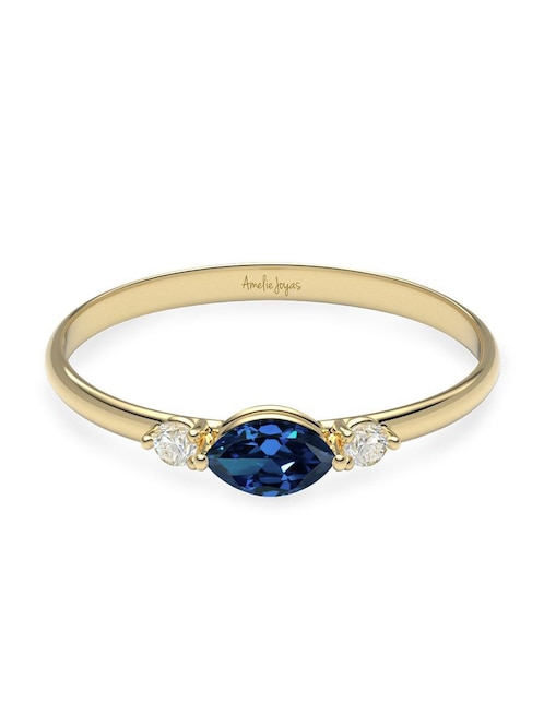 Anillo Amelie Joyas 10 k de oro zirconia brillante