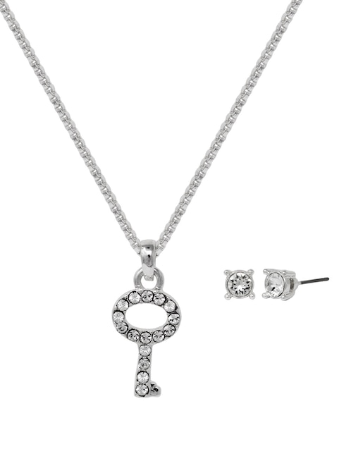 Aretes y collar de llave fantasía 1