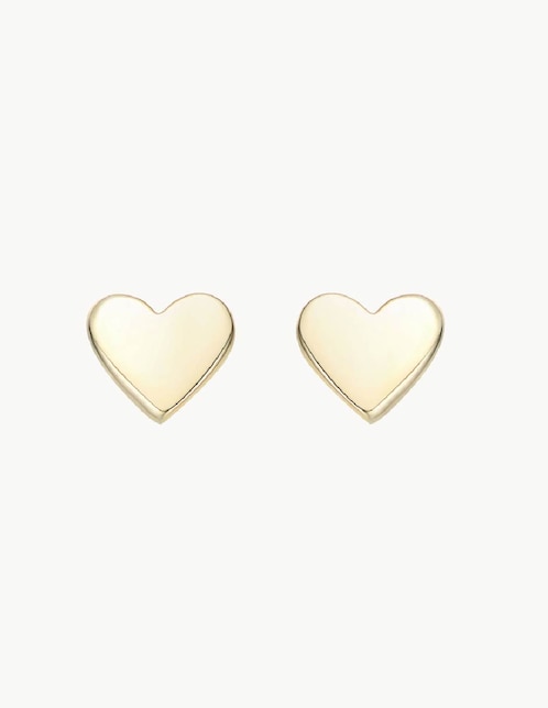 Aretes de corazón Apodemia Classic con acabado baño de oro