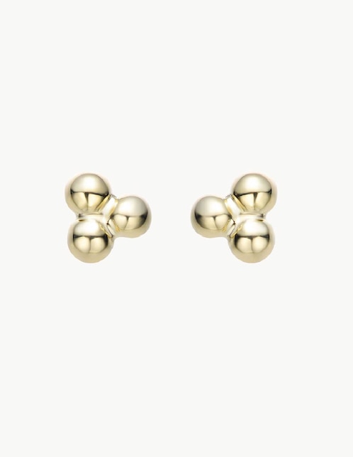 Aretes redondos Apodemia Classic con acabado baño de oro