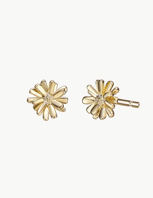 Aretes de flor Fauna & Flora con acabado baño de oro 1