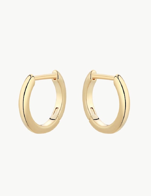 Aretes de aro redondos Classic con acabado baño de oro 1
