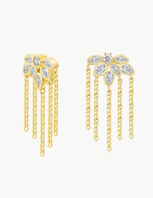 Aretes Apodemia Succulenta con acabado baño de oro circonita