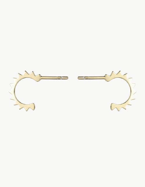 Aretes de aro redondos Classic con acabado baño de oro 1