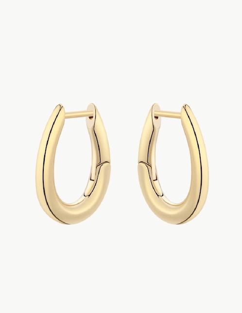 Aretes de aro redondos Classic con acabado baño de oro 1