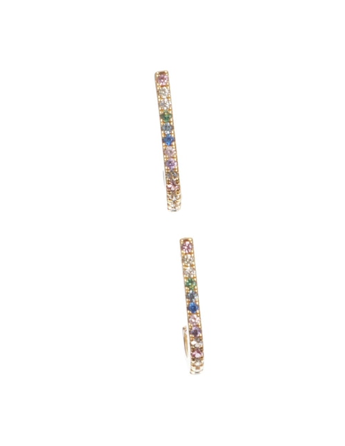 Aretes Classic con acabado baño de oro circonita 1