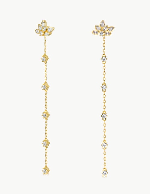 Aretes Suculenta con acabado baño de oro circonita 1