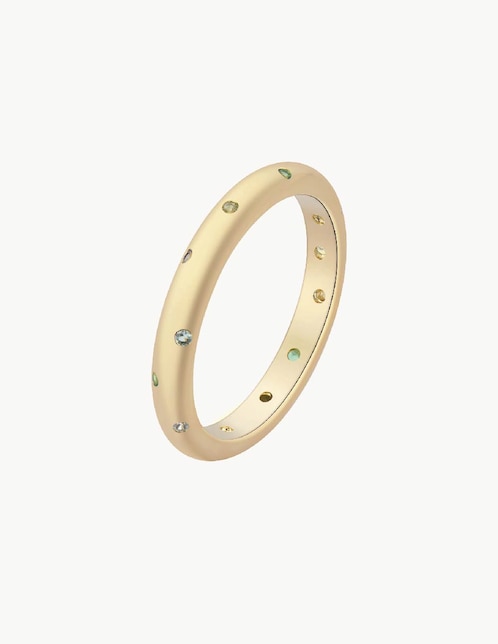 Anillo con gema Apodemia Bosphorus circonita con acabado baño de oro