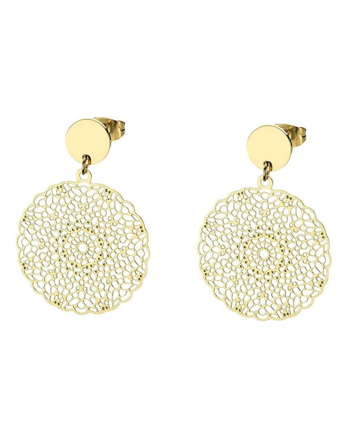 Aretes de círculo Enso con acabado brillante