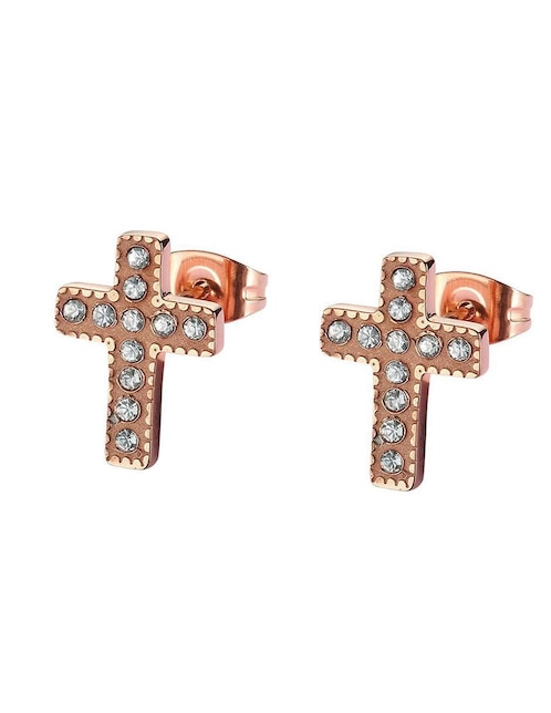 Aretes de cruz Enso con acabado brillante zirconia