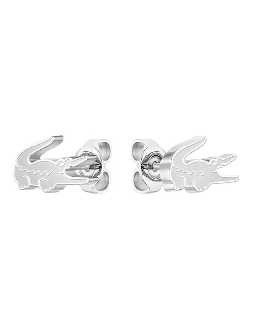 Aretes de logo Lacoste con acabado brillante