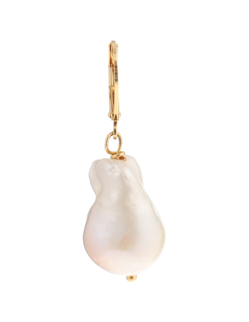 Aretes con acabado baño de oro perla 1