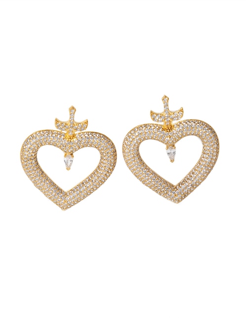Aretes de corazón Daniel Espinosa Jewelry con acabado brillante