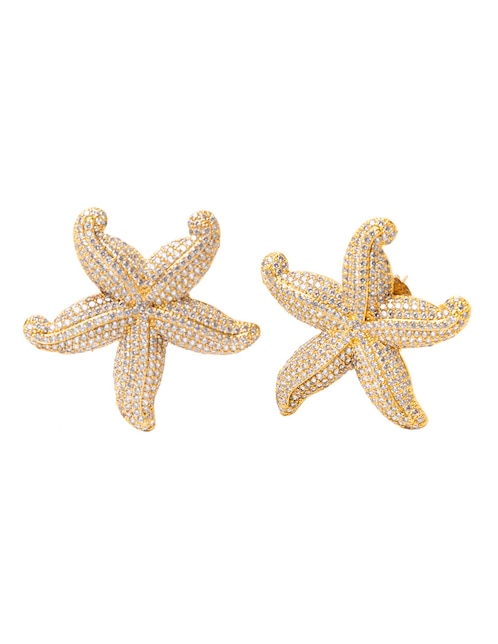 Aretes de estrella mar P 925 con acabado brillante 1