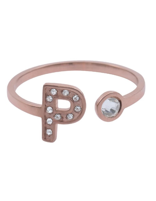 Anillo de letra x Luckyly zirconia cúbica brillante