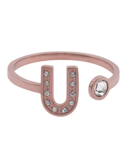 Anillo de letra x zirconia cúbica brillante 1