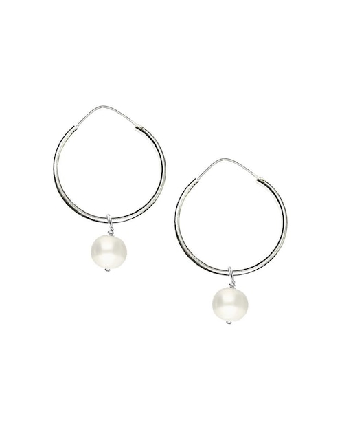 Arracadas Anante Perlas de plata P 925 con acabado plateado perla