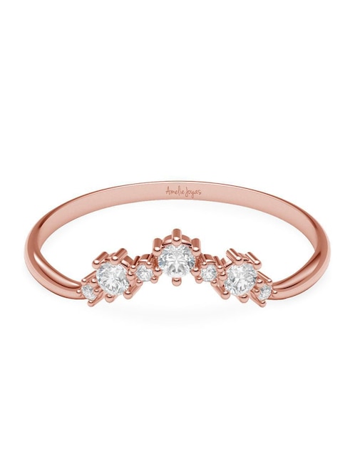 Anillo 14 k de oro zirconia brillante 1