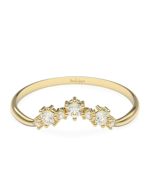 Anillo "de (si aplica)" redondo amelie joyas sin colección sin licencia 14 k "de" oro zirconia