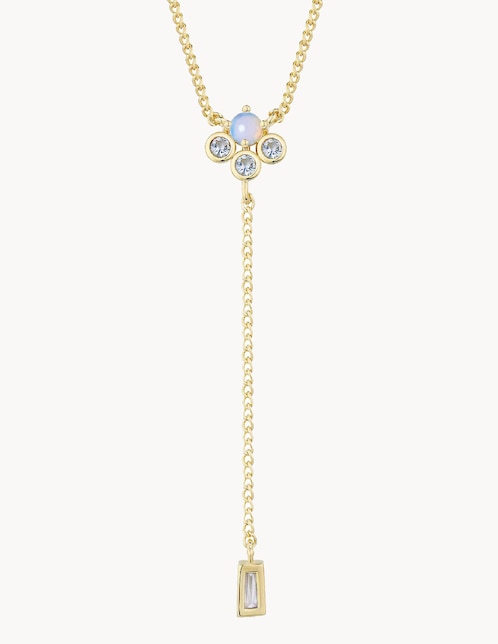 Collar de flor Moon de baño de oro 18 K 1