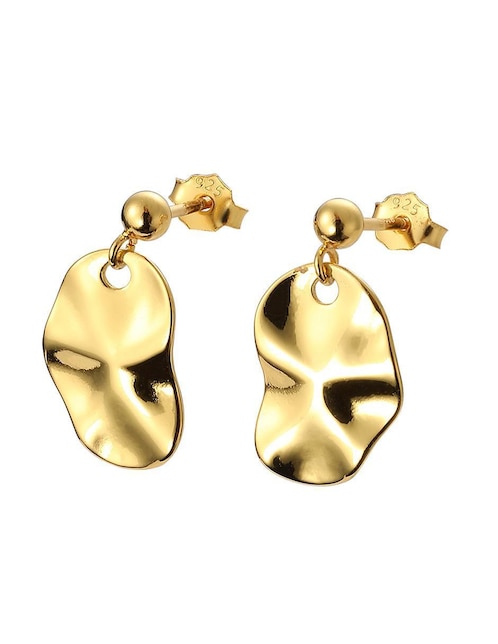 Aretes de óvalo Enso de plata P 925 con acabado brillante
