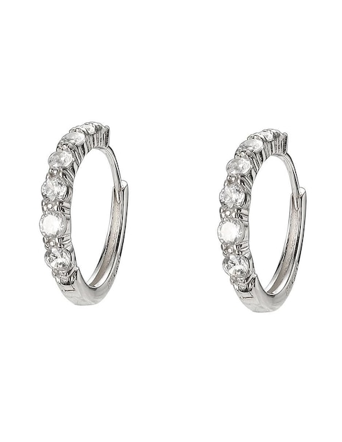 Arracadas Enso de plata P 925 con acabado brillante zirconia