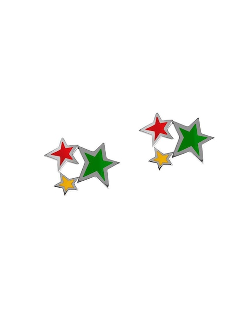 Aretes de estrella con acabado plateado