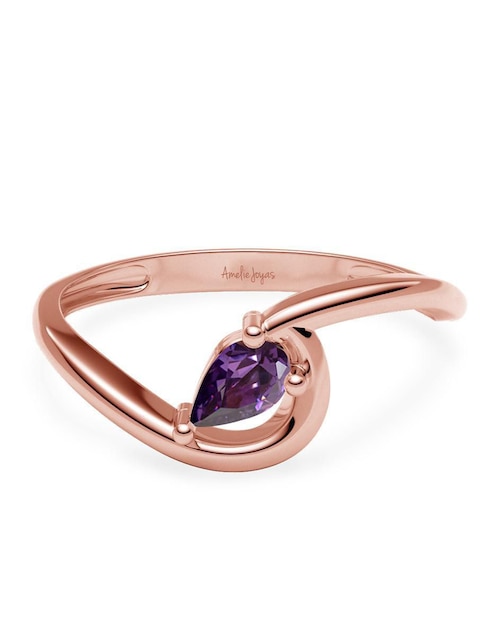 Anillo Amelie Joyas 14 k de oro zirconia brillante