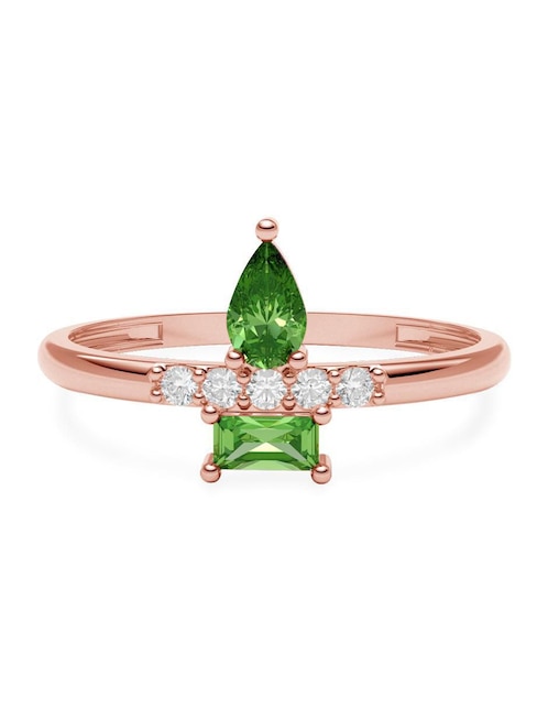 Anillo 14 k de oro zirconia brillante 1