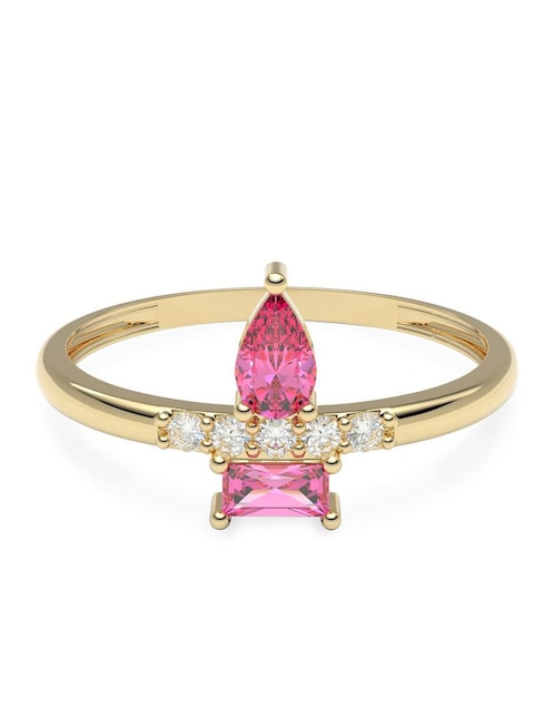 Anillo "de (si aplica)" redondo amelie joyas sin colección sin licencia 14 k "de" oro zirconia