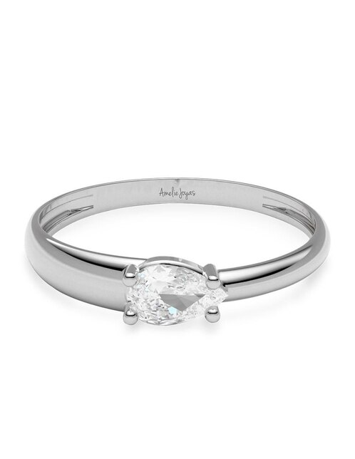 Anillo 14 k de oro zirconia brillante 1