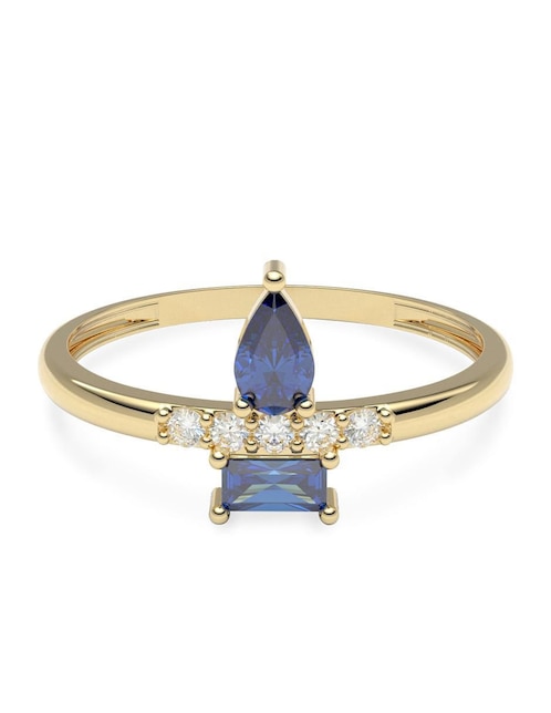 Anillo "de (si aplica)" redondo amelie joyas sin colección sin licencia 14 k "de" oro zirconia