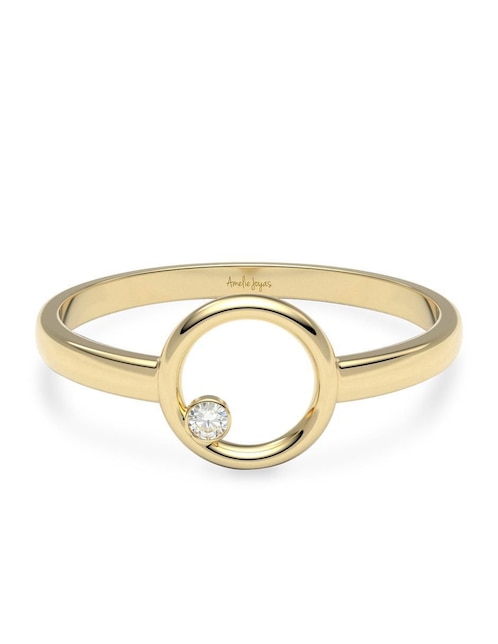 Anillo "de (si aplica)" redondo amelie joyas sin colección sin licencia 14 k "de" oro zirconia