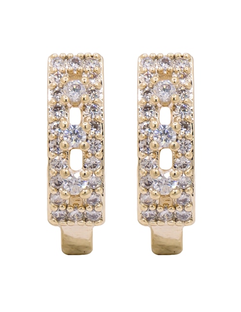 Aretes Oro Angelus con acabado brillante zirconia