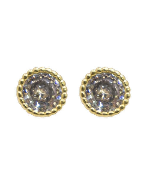 Aretes Oro Angelus Tendencias con acabado chapa de oro zirconia