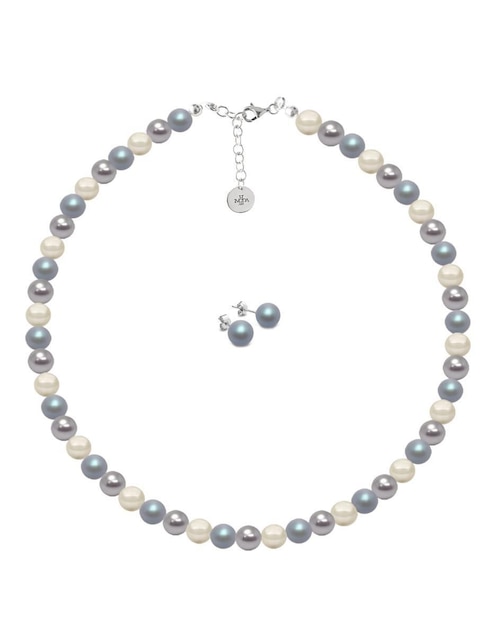 Aretes y collar Zvezda Pearls de plata P 925