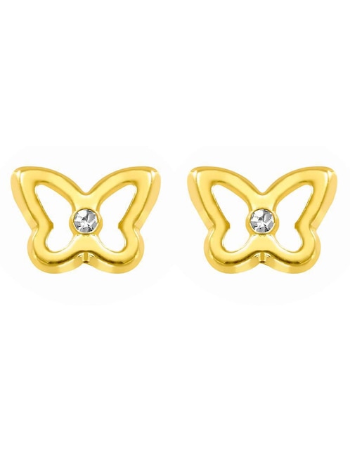 Broqueles de mariposa Oro Angelus de oro con acabado brillante zirconia