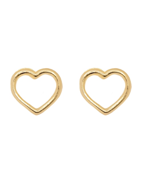 Broqueles de corazón de oro con acabado brillante