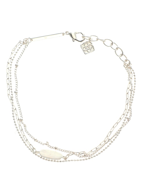 Pulsera Kendra Scott baño de oro blanco 14 K