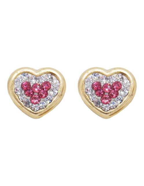 Broqueles de corazón Oro Angelus de oro con acabado brillante zirconia