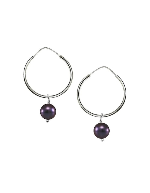 Arracadas Anante Perlas de plata P 925 con acabado plateado perla
