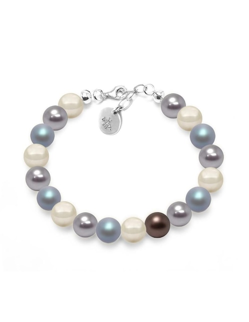Pulsera de plata P 925 Perlas De Cristal con acabado brillante 1
