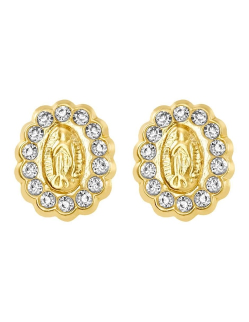 Broqueles ovalados Oro Angelus de oro con acabado brillante zirconia