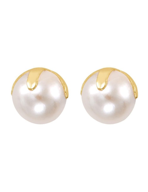 Broqueles redondos de oro con acabado brillante perla Broqueles redondos de oro con acabado brillante perla