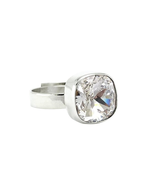 Anillo cuadrado Zvezda Cushion P 925 de plata cristal brillante