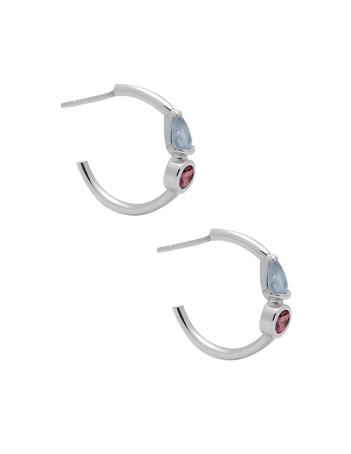 Arracadas de gota Anante Iris de plata P 925 con acabado plateado topacio