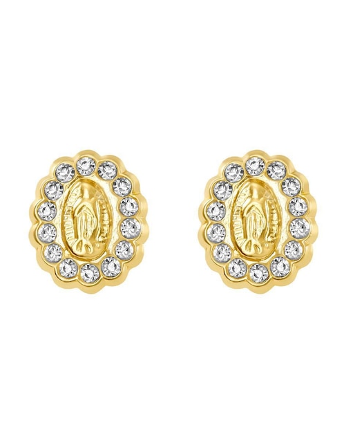 Broqueles ovalados Oro Angelus de oro con acabado brillante zirconia
