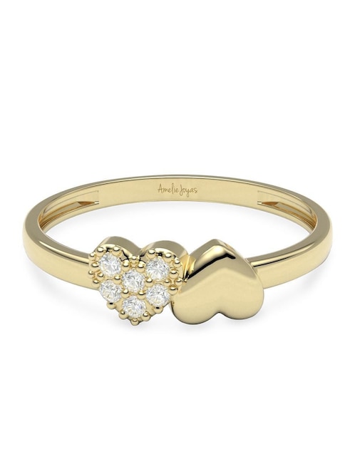 Anillo "de (si aplica)" redondo amelie joyas sin colección sin licencia 14 k "de" oro zirconia